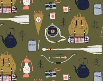 Crib Sheet or Changing Pad Cover | Baby Boy Bedding | Camping Crib Sheet | Green Navy Crib Bedding | Woodland Nursery | Standard or Mini
