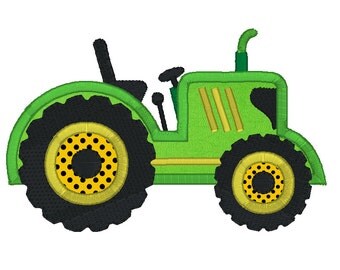 Tractor Applique Embroidery Design, Boy's Embroidery, Farm Machinery Machine Embroidery Design, Instant Download, No: JG00078-1