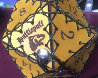 Hufflepuff Leather D20 Bag of Holding