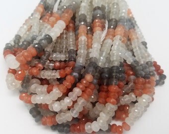 Multi Moonstone Rondelle , 6.0 - 7.0 mm
