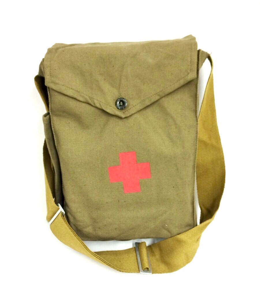 red cross bag green canvas bag military bag shoulder bag army