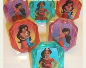 Elena of Avalor Cupcake Toppers, Elena of Avalor Noble Heart Cupcake Rings, Elena of Avalor Cupcake Ring Toppers