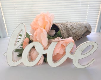 Love, Love Sign, Wooden Love Cutout, Wall Decor, Tabletop, Distressed