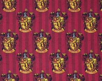 Harry Potter Fabric / Hogwarts / Gryffindor Red Digitally Printed Yardage / Camelot 2380111J / Fabric By The Yard & Fat Quarters