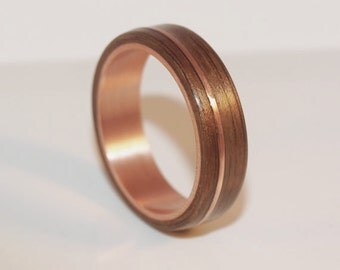 wooden rings bentwood copper and walnut inlay rings mens wood rings womens wood - Mens Wood Wedding Rings wooden rings bentwood copper and walnut inlay rings mens wood rings womens wood - Mens Wood Wedding Rings
