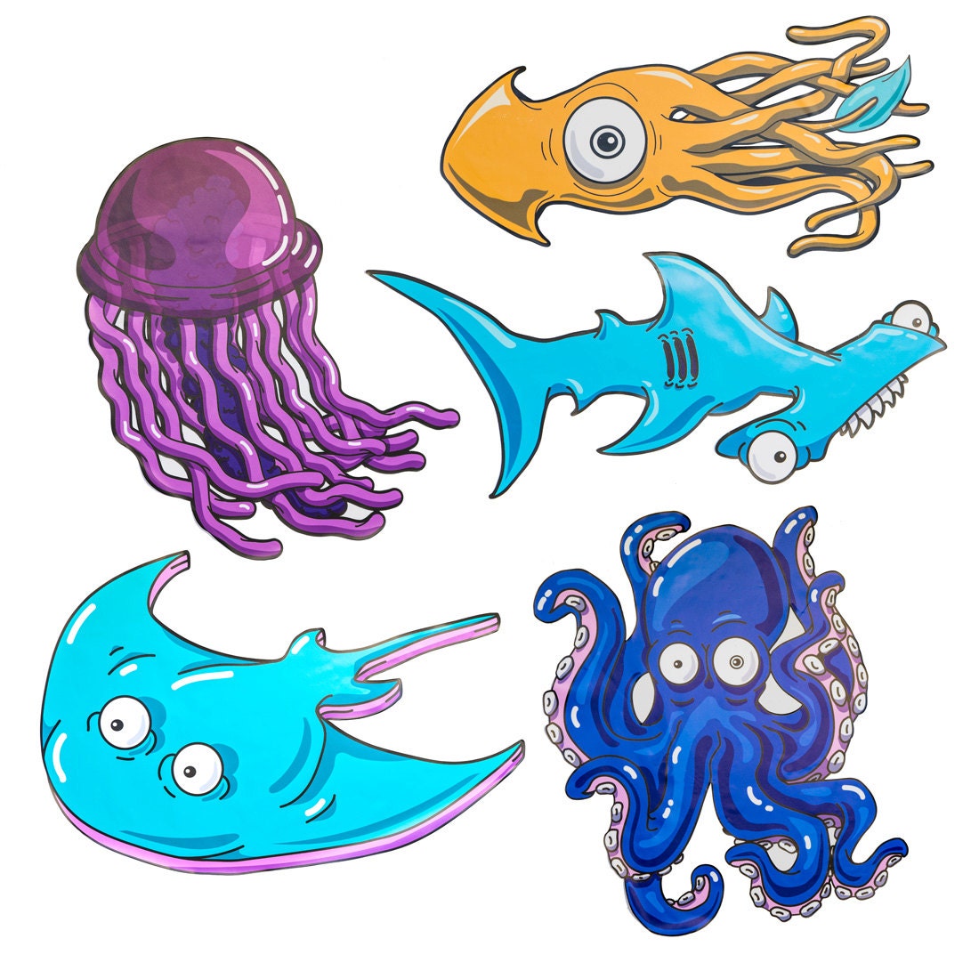 Sea Creature Wall Decals 5 Pack