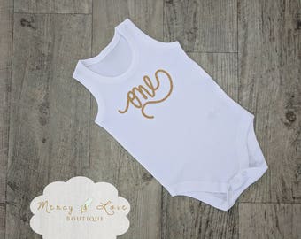 Mercy and Love's Signature Tank Top Onesie Short or Long Sleeve, Birthday Onesie, Girl First Birthday, 1st Birthday outfit, Cake Smash