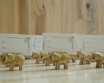 50 x Gold Elephant Wedding Place Card Holder | Wedding | Engagement Party