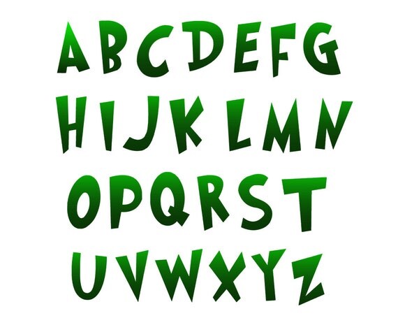 Grinched Font Vectors Alphabet cutting files.