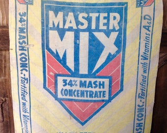 Master Mix Feed Bag/Sack McMillen Feed Mills Vintage Feed Bag