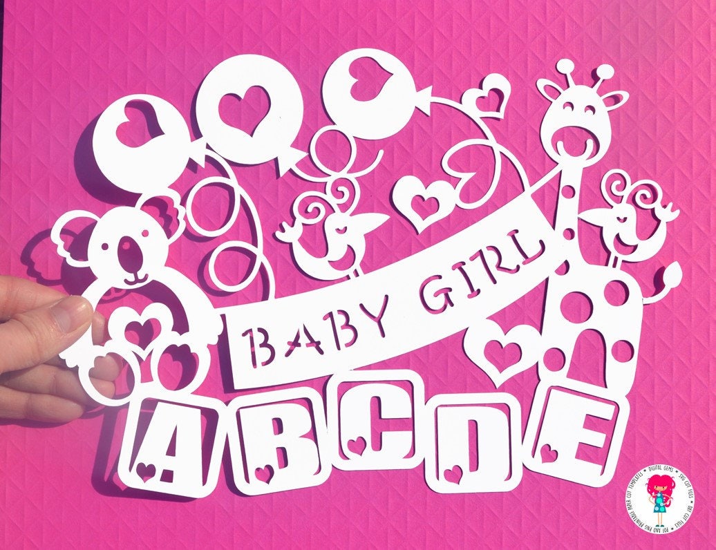 Download Baby Girl paper cut svg / dxf / eps / files and pdf / png