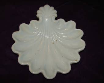 Antique English Ironstone, 166 years old, Scalloped Shell Dish, T & R Boote, 1851, White Ironstone