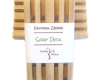 Natural Cedar Soap Dish, Natural Soap Deck, made in Canada