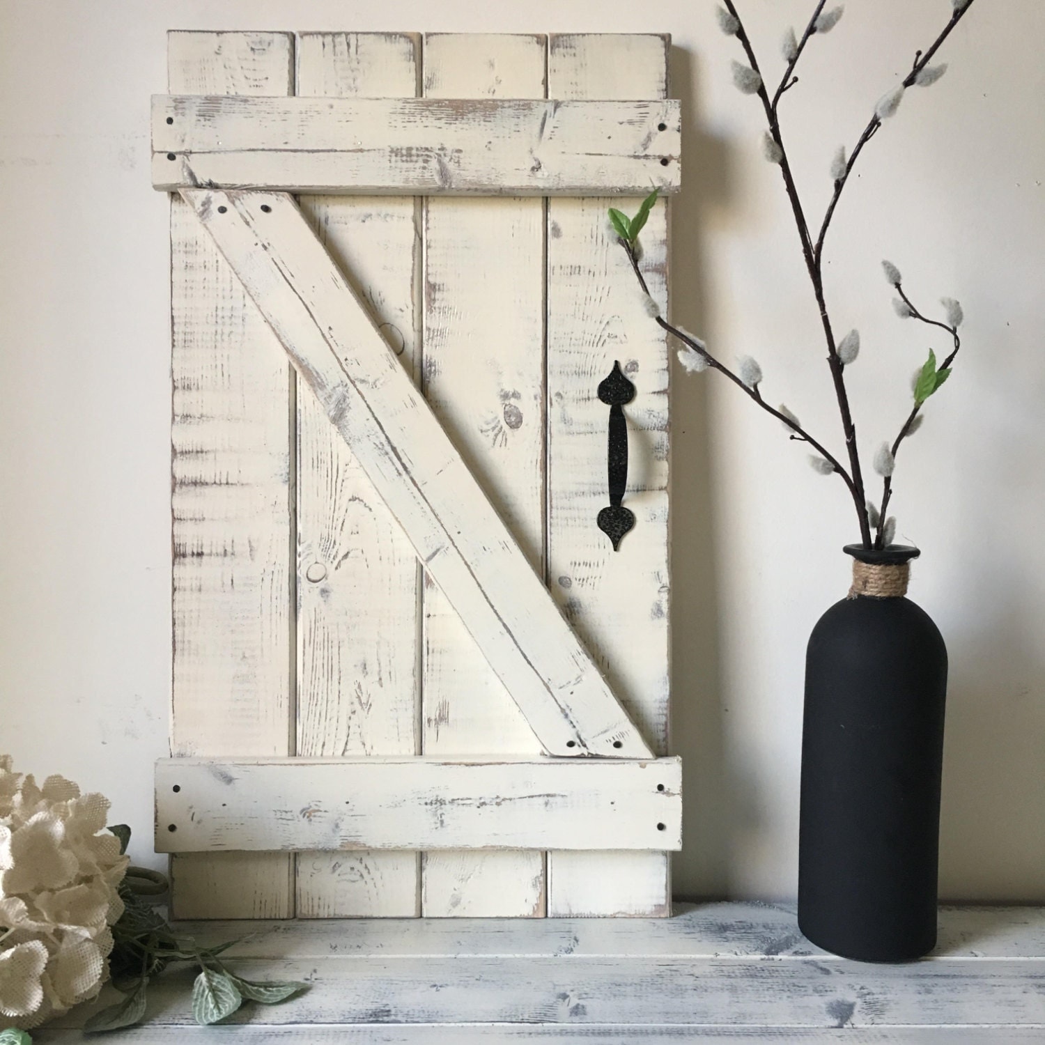 MINI BARN DOOR Wall Hanging Wood Shutters Barn door decor