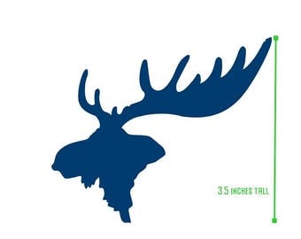 moose antler decal, moose, antlers, outdoors, mountains