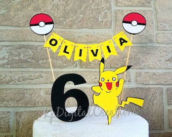 Pokemon cake topper, Pokemon birthday, Pokemon go, Pokémon party, Pokémon birthday, Pikachu