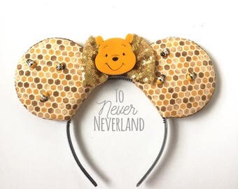Winnie the Pooh Ears, Winnie the Pooh Mickey Ears, Disney Inspired Winnie the Pooh Ears, Poohs Corner, Disney Inspired Ears,Pooh Mickey Ears