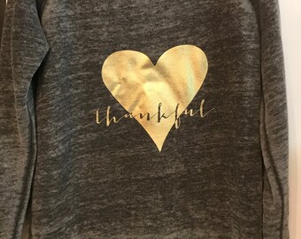Womens Thankful wideneck sweatshirt
