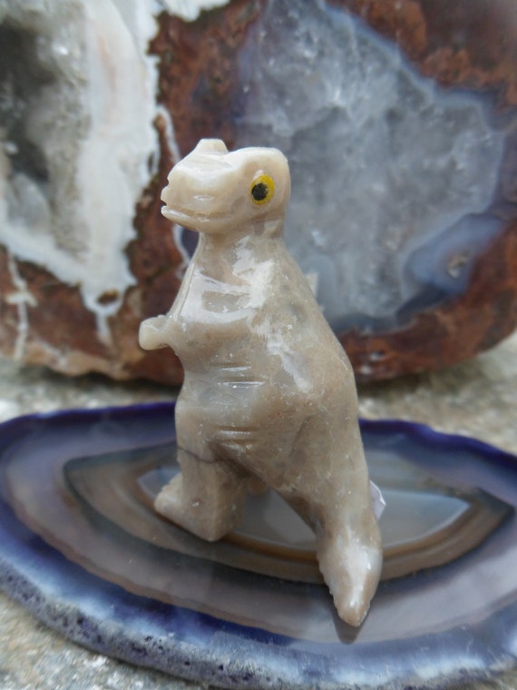 Small Tyrannosaurus Rex Soapstone Figuring Carving Dinosaur