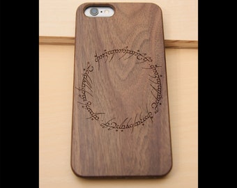 Lord of the Rings Text Real wood laser engraved phone case Iphone 6 6s 6s plus 7 7plus birthday, christmas, anniversary