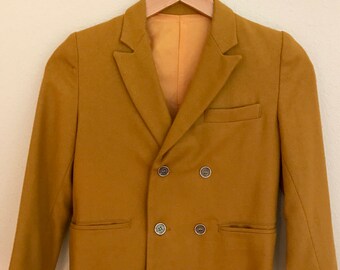 1950's Boy's Mustard Double Breasted Wool Jacket