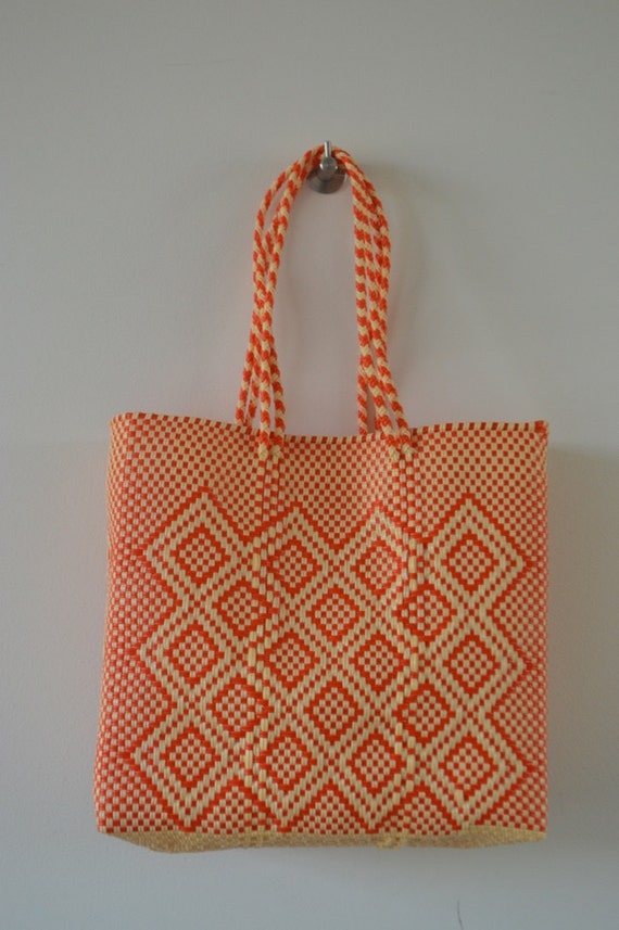 mexican woven plastic tote