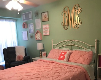 Painted Wooden Monogram - Wooden Monogram Wall Hanging