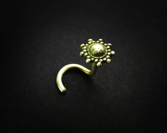 Black Sun Nose Stud gold nose stud Bone Stud nose stud screw small nose stud tiny nose stud nose stud 18g silver nose stud custom nose studs