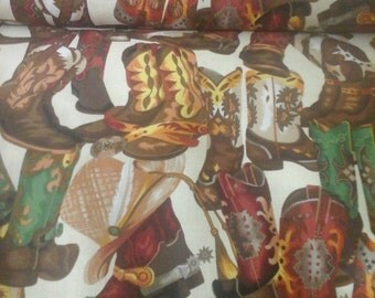 SALE.....Cowboy Boots Western Fabric Spurs 1 Yard Cotton