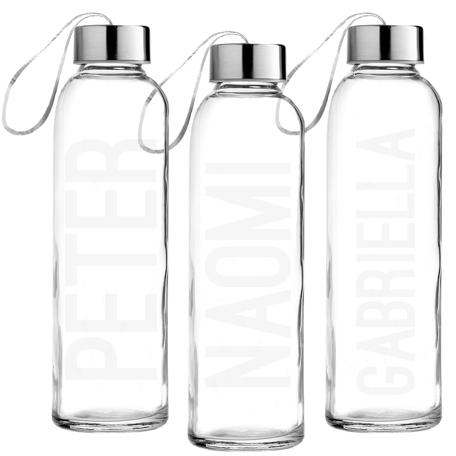 Custom Etched Glass Water Bottle Personalized Glass Bottle 9009