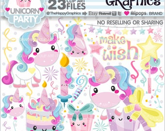 80%OFF - Unicorn Clipart, Unicorn Graphics, COMMERCIAL USE, Unicorn Party, Magical, Magic, Cute Unicorn, Unicorn Illustration, Kawaii, Cute