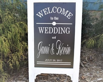 Wedding Chalkboard Welcome, Wedding Chalkboard Welcome Sign, Wedding Chalkboard Easel, Wedding Rehearsal Dinner Decoration, Wedding Sign