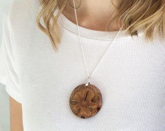 Eco necklace - wood jewelry, pendant necklace, gift for her, handmade jewellery, wood necklace, australian made, banksia