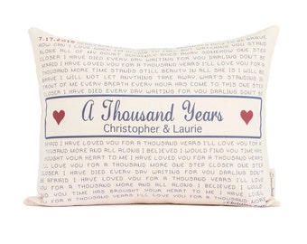 Personalized Song Lyric Pillow, Gift for Him, Lyrics Pillow, 2nd Year Anniversary, Cotton Anniversary, Custom Pillow, Throw Pillows