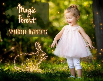 Magic Forest, Sparklers Photoshop Overlays, Glitter Effect,Blowing Glitter Overlays, Fairy dust effect, Fantasy, Magic, Clip Art, Baby Photo