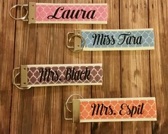 Personalized Key Fob/ Monogrammed Key Fob/Key Chain/ Teacher Gift/ Weddding Gift/ Birthday Gift/ Monogrammed Key Fob/ Personalized Gift