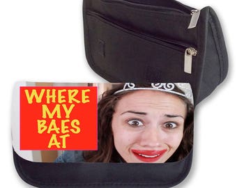 Miranda sings WHERE my BAES at Pencil case / clutch bag