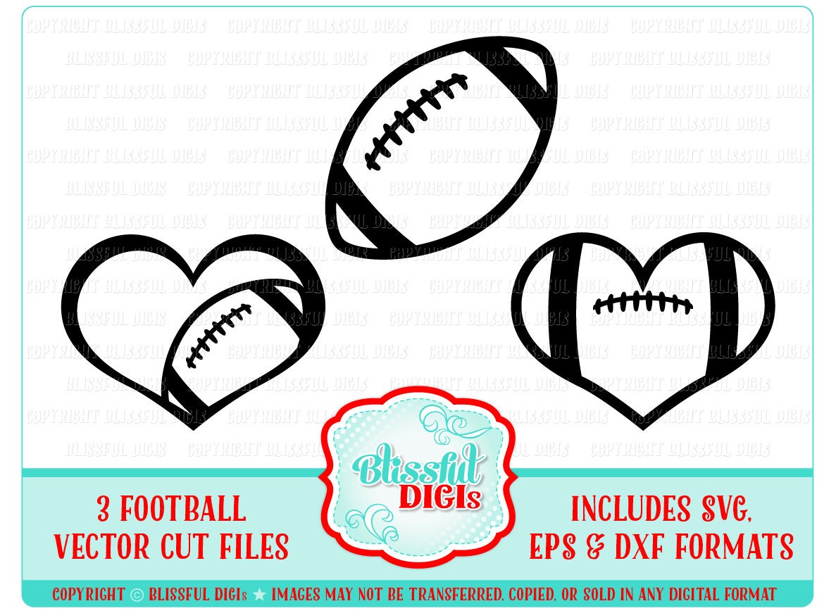 Download Football Heart Vector Cut Files/Perfect for Decals and ...