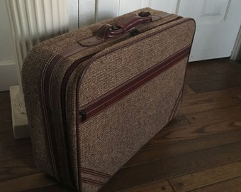 Tweed Skymaster Suitcase Vintage Luggage