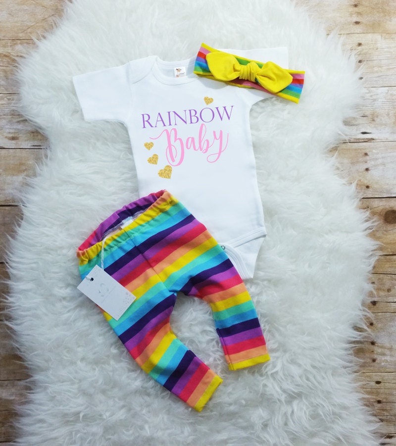 Baby Girl Coming Home Outfit Rainbow Baby by ...