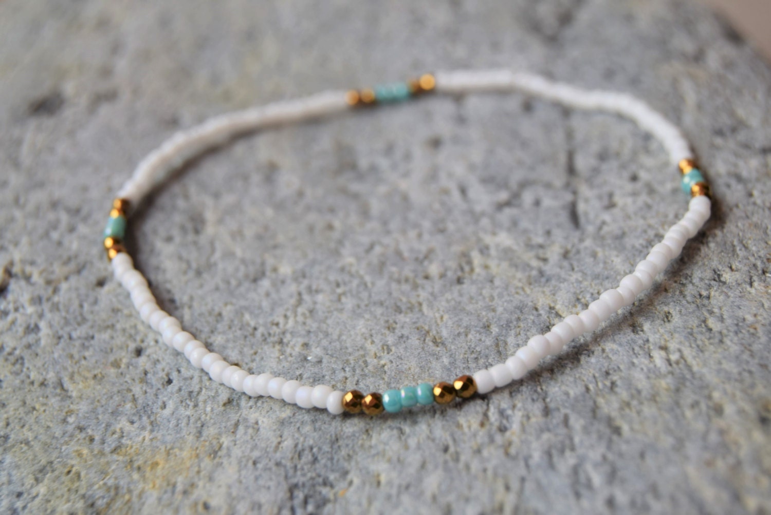 Dainty Stretch Anklet Beaded Anklet Ultra Dainty Stretch