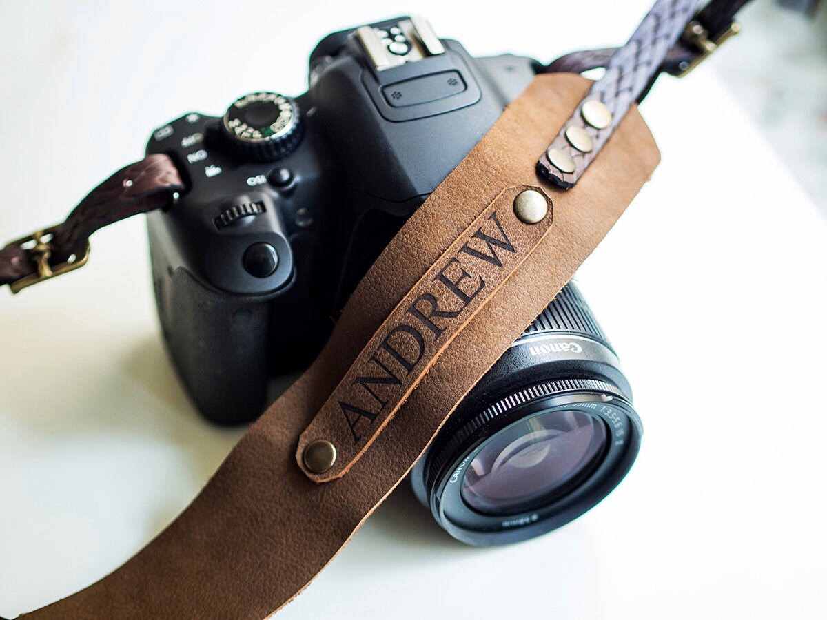 Personalized strap Leather Camera Strap Gift for