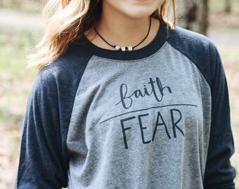 Faith over fear baseball tee