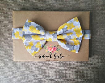 Sunbeam Bow Tie, Sunbeam and Gray Bow Tie, Yellow and Gray Bow Tie, Ring Bearer Bow Tie, Bow Tie For Boys, Little Boy Bow Tie,Yellow Bow Tie