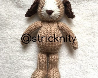 Handknitted puppy for babies, newborn photography props