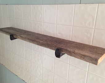 Reclaimed Wood Shelves , Floating Shelves ,Railroad Spikes , Floating Wood Shelves , Reclaimed Wood Floating Shelves