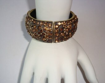Dazzing Topaz, and Orange Crystal Cuff Bangle
