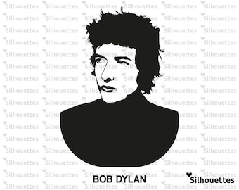 SVG | Bob Dylan illustration silhouette eps, svg, dxf, png Vector Instant DOWNLOAD for Vinyl Die Cut Crafts. Vinyl Cutting , Wall Decal