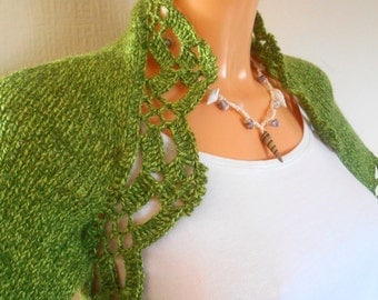 Crochet/knit bolero, Knit bolero with crochet lace,Crochet shrug, Summer clothes, Wedding shrug, Gift for her
