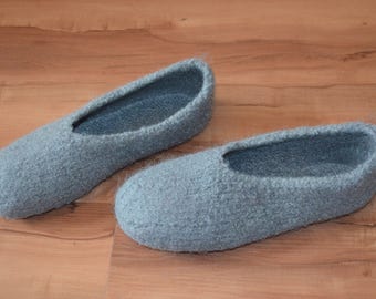 Gr. 43/44: Felt slippers with LaTeX sole